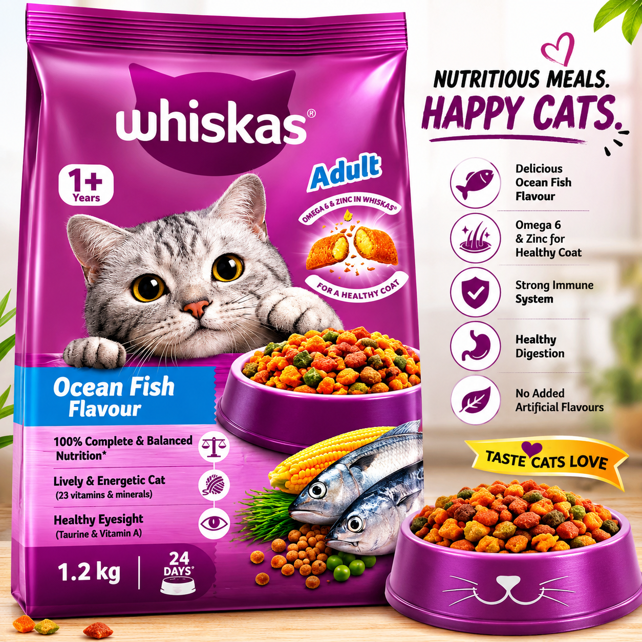 Whiskas Adult Ocean Fish Flavour Cat Food