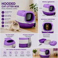 Premium Hooded Cat Litter Box with Lid & Scoop | Enclosed Cat Toilet House for Privacy & Odor Control