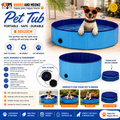 Portable Foldable Pet Pool & Bath Tub | Durable PVC Cooling Pool for Dogs & Pets