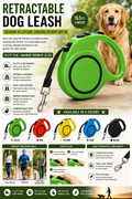 Retractable Dog/Cat Leash – 5 Meter (16.5 FT) Automatic Extendable Lead