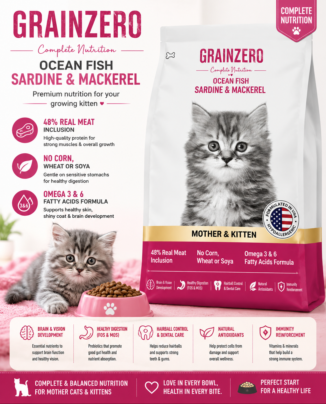 Grain Zero Mother & Kitten Ocean Fish Cat Food